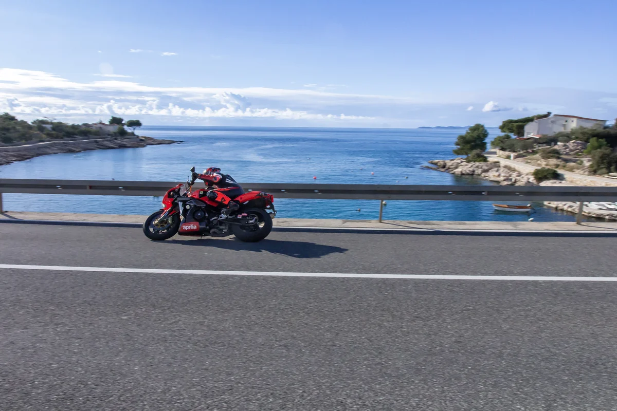 Motorcycle on coastal road
